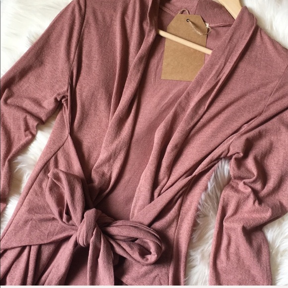 Mauve Burnout Knitted Cardigan - Picture 3 of 4